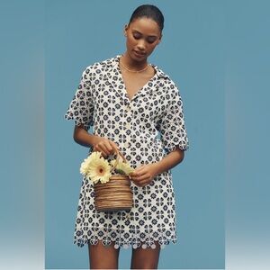 Anthropologie Geo Lace Shirtdress